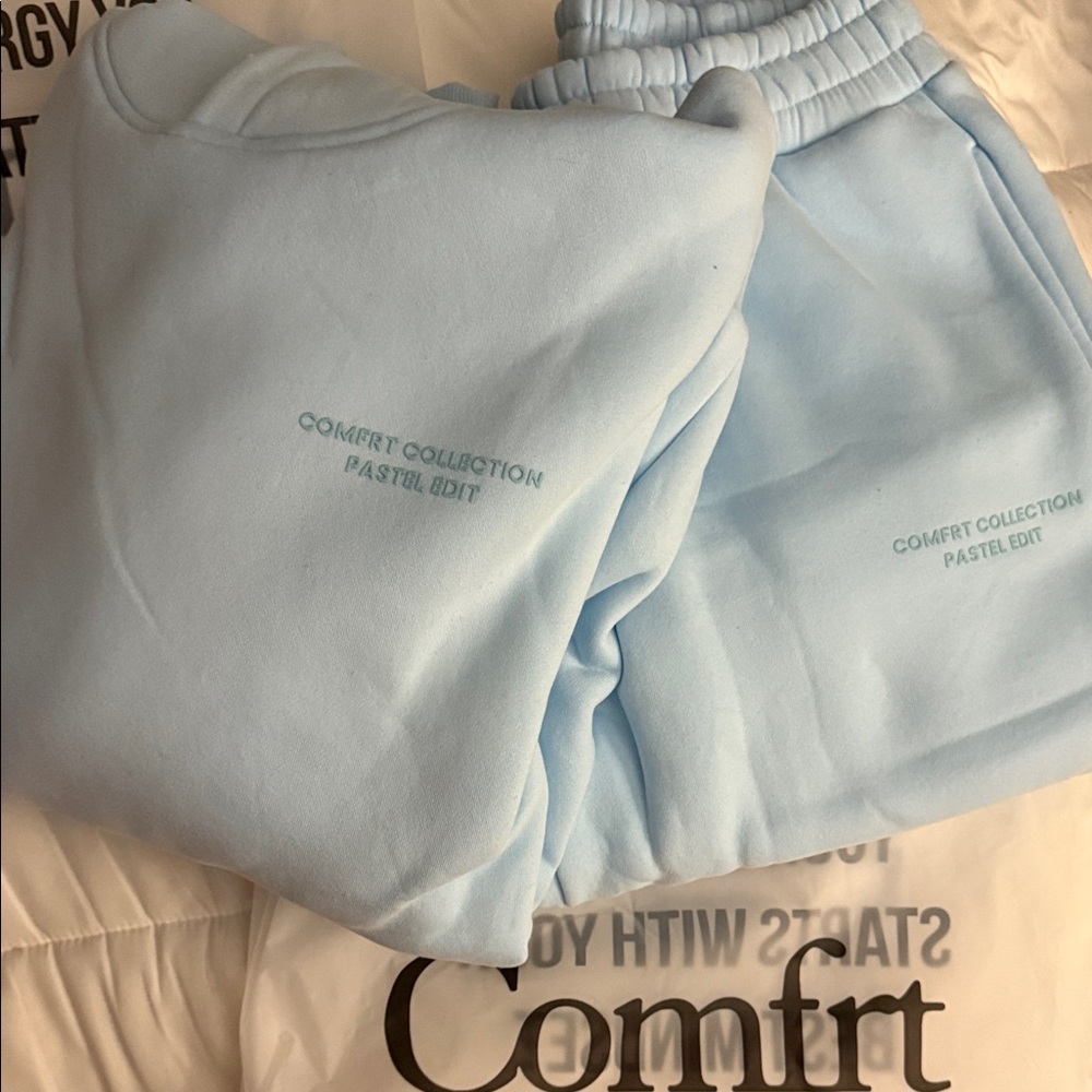 Comfrt brand limited edition Collection Pastel Blue Sweatshirt and Pants Set